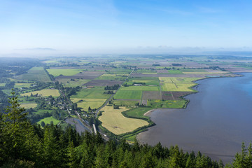 Skagit valley farm fields in Washington state