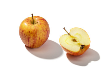 Fresh red apple isolated on white background