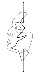  Serene Female Face Single Continuous Line Vector Graphic Illustration © thirteenfifty