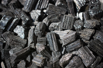 Raw crystal of black Tourmaline (Schorl) gemstone