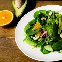 vitamin salad with cashews and oranges