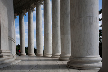 Columns outside the Jefferson Memorial in Washington, DC.