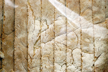 Sliced bread texture background close up view