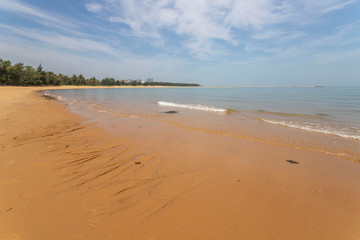 tropical beach and sea in haikou, hainan, chinа