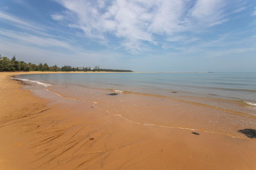 tropical beach and sea in haikou, hainan, chinа
