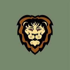 Obraz premium Aggresive strong lion head vector illustration simbol