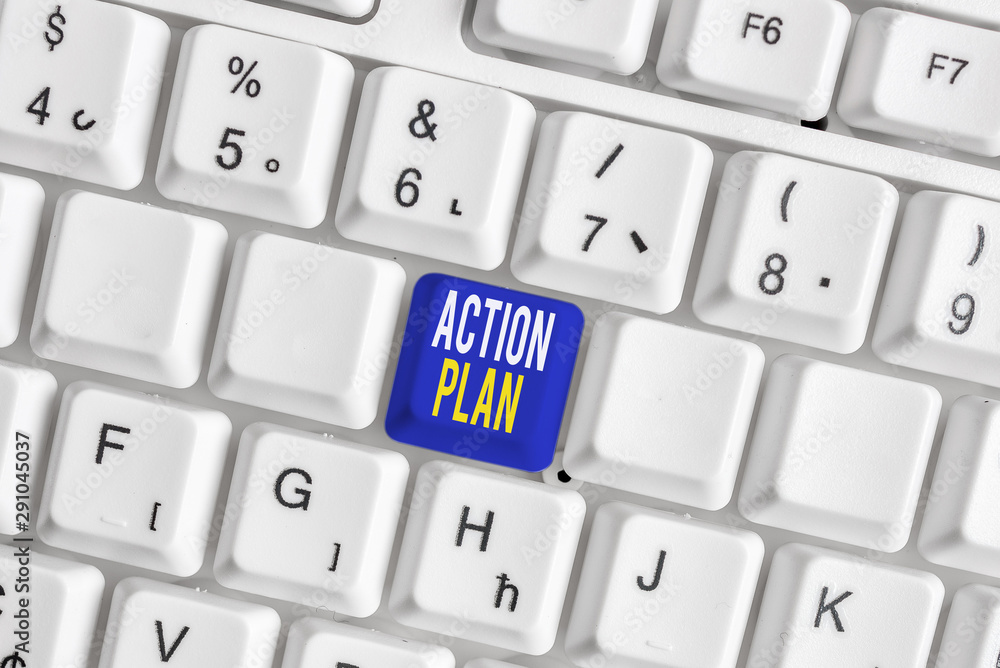 Poster conceptual hand writing showing action plan. concept meaning list of things or schedule to be made t