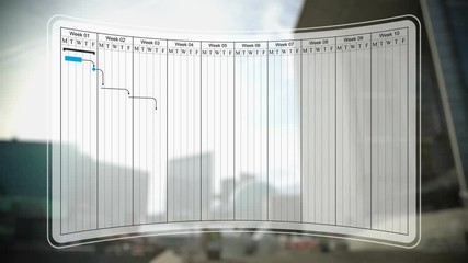 Project schedule work processes, Gantt chart diagram, business activities graph