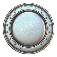 Simple metal shield round shape 3D