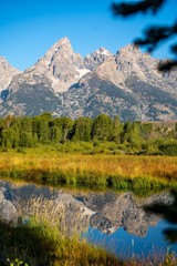 Grand Tetons Mountains in the morning sun