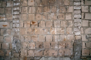 Backsteinmauer Ziegelwand Industriehalle, Textur, Oberfläche, veraltete Wand, abgenutzte Steinmauer