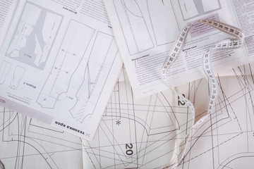 composition for a seamstress top view