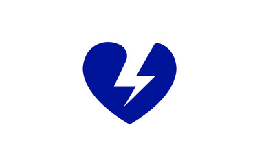 Thunder Heart Logo, Electrical sign with a Heart, Love Power Energy Logo Design Element, Lightning bolt in heart shape logo design. Love Lightning Bolt Energy Logo, heart logo 