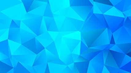 Obraz premium Trendy Low Poly Cerulean BG. Clear and Crystal