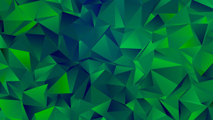 Dark Green Hues Trendy Low Poly Backdrop Design