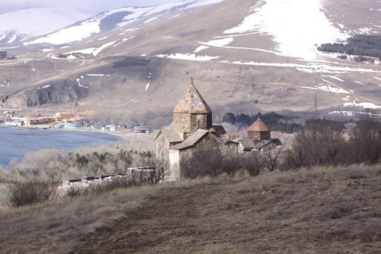 Armenia. Sevanavank (Sevan Monastery), a monastic complex located on a island of Lake Sevan in the Gegharkunik Province