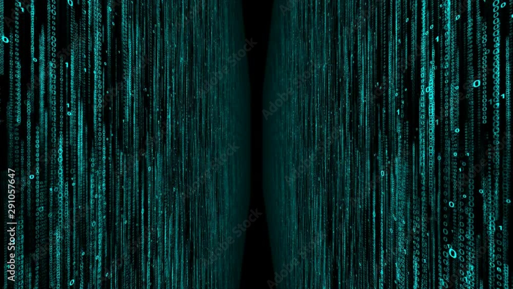 Aufkleber Two matrix walls with numbers 0 and 1 computer world of digital code background