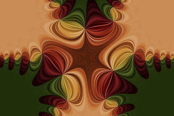 Multicolored curved lines with star in the middle, abstract decorative background, seamless pattern