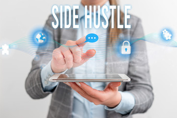 Handwriting text Side Hustle. Conceptual photo way make some extra cash that allows you flexibility...