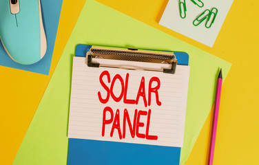 Word writing text Solar Panel. Business photo showcasing designed to absorb suns rays source of...