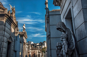 Fototapeta na wymiar Statue from La Recoleta cementery in Buenos Aires, Argentina