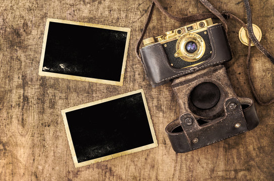 Photo frames film camera still life