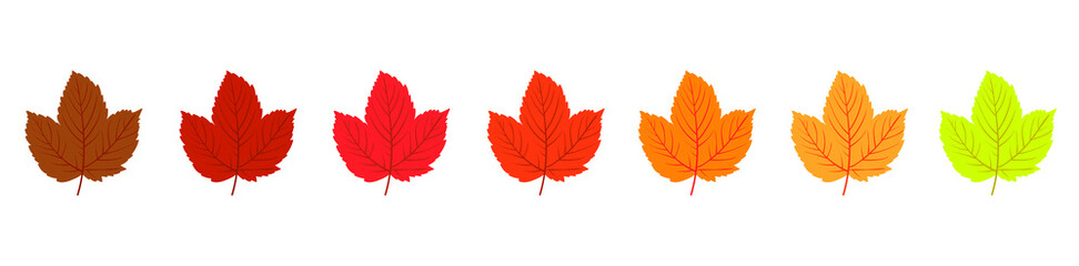 autumn leaves tree pattern red orange yellow green gradient design graphics white background