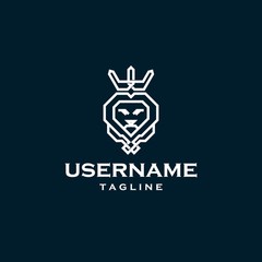 Fototapeta premium luxury lion logo design inspiration . monoline lion logo design template . lion kingdom logo