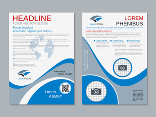 Modern professional two-sided flyer vector design template