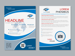 Modern professional two-sided flyer vector design template