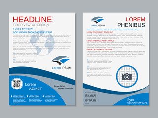 Modern professional two-sided flyer vector design template