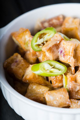 tofu sisig, a well known dish for vegetarians in the Philippines