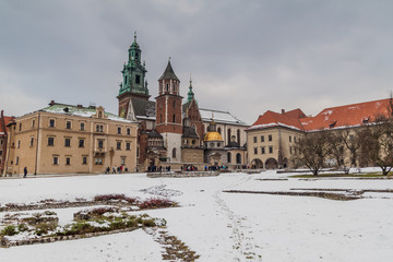 KRAKOW, POLAND - DECEMBER 2, 2017: Wawel Royal Castle in Krakow, Poland