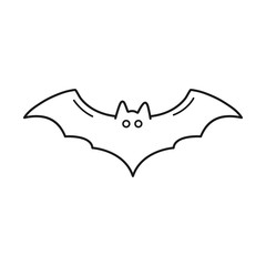 Hand drawn Bat isolated on a white. Sketch. Halloween concept. Vector illustration