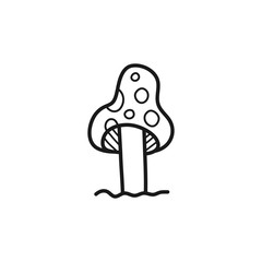 Hand drawn fly agaric isolated on a white. Sketch. Vector illustration.