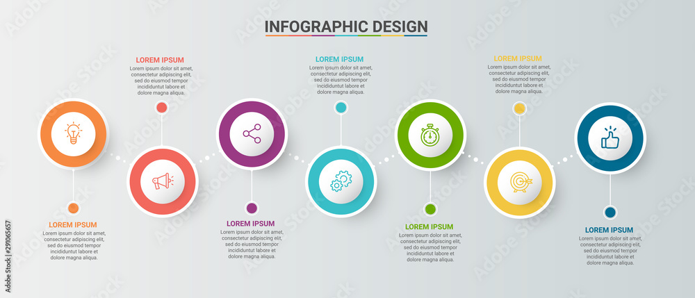 Poster business data visualization.steps process chart. abstract elements of graph, diagram with steps, opt