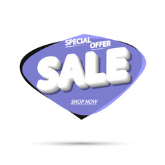 Sale bubble banner design template, discount tag, special offer, app icon, vector illustration