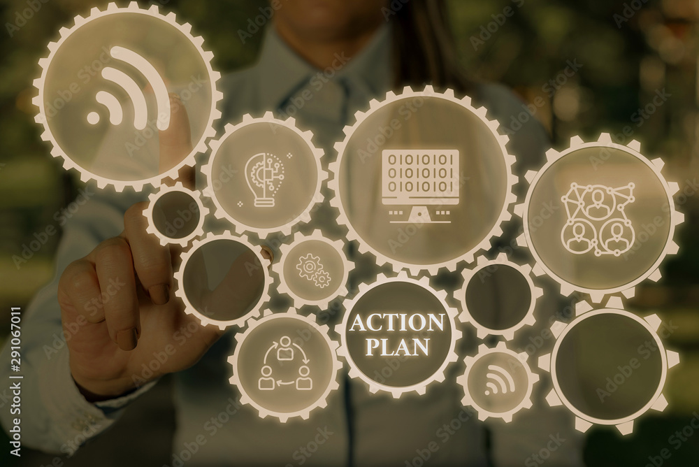 Poster conceptual hand writing showing action plan. concept meaning list of things or schedule to be made t