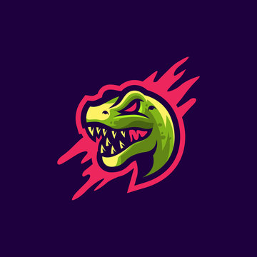 awesome dino logo design vector illustration