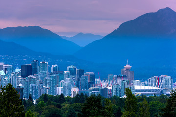 Vancouver city skyline, British Columbia, Canada - obrazy, fototapety, plakaty