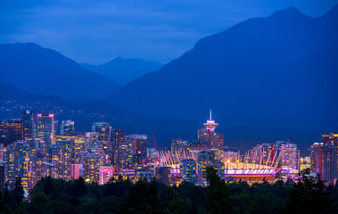 Obraz premium Vancouver city skyline, British Columbia, Canada