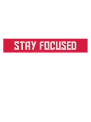 stay focused roter balken design aufmerksam wachsam text strich konzentrieren spruch fokussiert logo bleiben wach cool ziel setzen