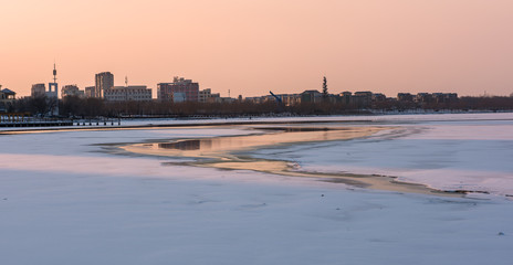 Snow in the early spring