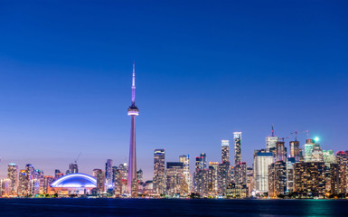 Obraz premium Toronto city skyline at night, Ontario, Canada
