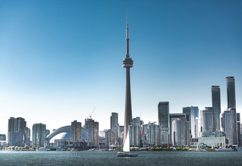 Fototapeta premium Beautiful day in Toronto city skyline, Canada