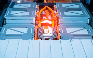 Electric car lithium battery pack and power connections