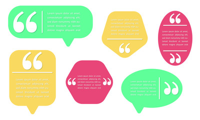 Quote blank template, Design elements, Creative quote text frame - stock vector