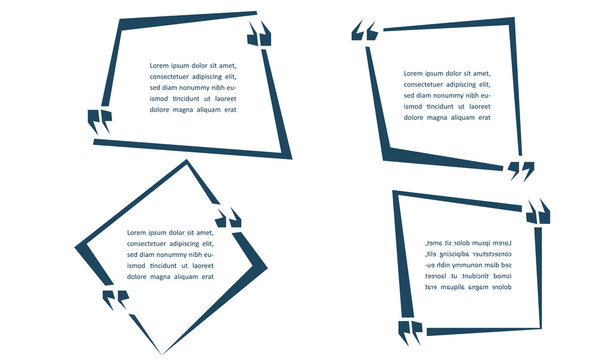 Quote blank template, Design elements, Creative quote text frame - stock vector