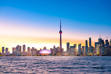 Obraz premium Toronto city skyline at night, Ontario, Canada