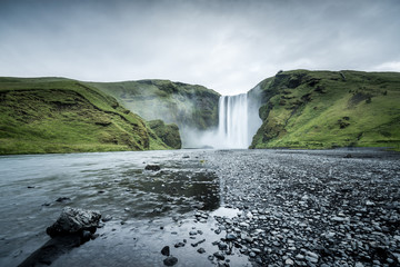 Skogafoss waterfall in Summer, Iceland